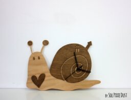 Cute Snail - Wooden Wall Clock - thumbnail 1