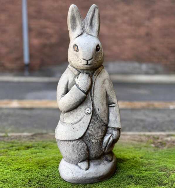 Outdoor Peter Rabbit Figurine Concrete Statue Stone Animal Decoration Cement Sculpture Memorial Pet Ornament Bunny Lover Gift - image 1