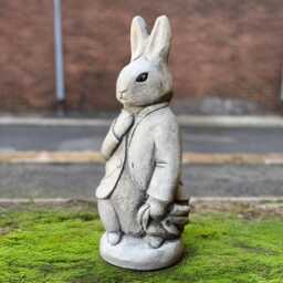 Outdoor Peter Rabbit Figurine Concrete Statue Stone Animal Decoration Cement Sculpture Memorial Pet Ornament Bunny Lover Gift - thumbnail 3