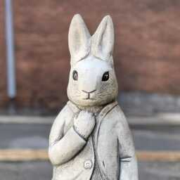 Outdoor Peter Rabbit Figurine Concrete Statue Stone Animal Decoration Cement Sculpture Memorial Pet Ornament Bunny Lover Gift - thumbnail 2