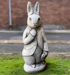 Outdoor Peter Rabbit Figurine Concrete Statue Stone Animal Decoration Cement Sculpture Memorial Pet Ornament Bunny Lover Gift - thumbnail 1