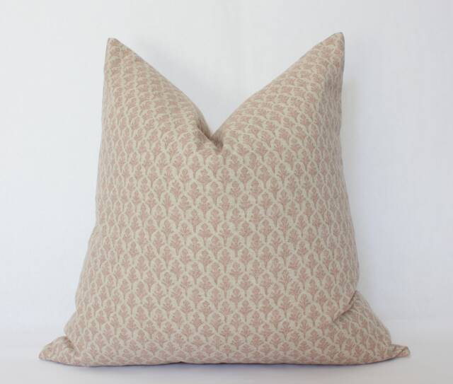 Neutral Floral Pillow Cover, Blush Throw Pillow, Designer Cover -- Lotus - image 1