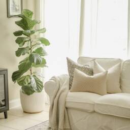 Neutral Floral Pillow Cover, Blush Throw Pillow, Designer Cover -- Lotus - thumbnail 2