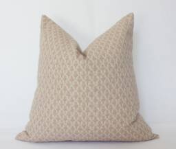 Neutral Floral Pillow Cover, Blush Throw Pillow, Designer Cover -- Lotus - thumbnail 1