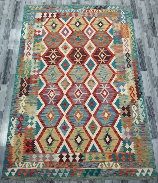 Kilim Rug Tribal, Handmade Artisan Afghan Turkish Navajo Natural Wool 290x202 cm - image 1
