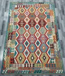 Kilim Rug Tribal, Handmade Artisan Afghan Turkish Navajo Natural Wool 290x202 cm - thumbnail 1