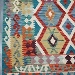 Kilim Rug Tribal, Handmade Artisan Afghan Turkish Navajo Natural Wool 290x202 cm - thumbnail 4