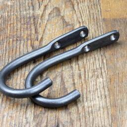 Small Forged Iron Curtain Tie Backs - Simple Industrial Holdbacks, Pair - thumbnail 2