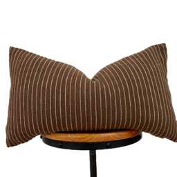 Chiangmai Cotton Pillow Cover Brown Striped Denim Back - thumbnail 2