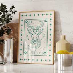 Capricorn Zodiac Aesthetic Wall Art, Trendy Print, Astrology Decor, Celestial Star Sign Poster, Spiritual Poster, Capricorn Gift For Her - thumbnail 2