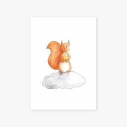 Set Of 3 Children's Posters Fox, Hedgehog, Squirrel, Among The Stars, Nursery Decor, Baby Room Decoration, Handmade Watercolor Posters - thumbnail 2