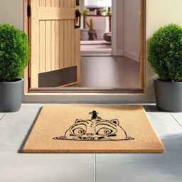 Derpy Tiger & Sussy Bird Chibi Funny Doormat, Sussie The Magpie, Personalized K-Pop Demon Inspired Doormat - Cool Home Entrance Decor - thumbnail 2