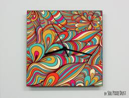 Colorful Flower Abstract Seamless Pattern Wall Clock - thumbnail 1