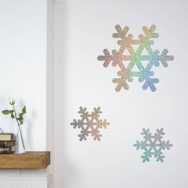 Glitter Snowflakes Wall Stickers. Festive Christmas Decoration - image 1
