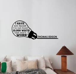Thomas Edison Quote Wall Decal Vinyl Sticker Inspirational Lettering Scientist Motivational Saying Art School Classroom Decor Gift Tq2 - thumbnail 1