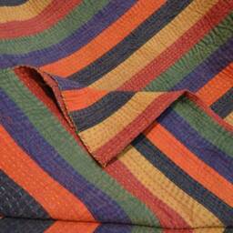 Indian Cotton Patchwork Kantha Quilt Colorful Hand Block Print Sari Blanket Queen Size Bedspread Throw - thumbnail 4