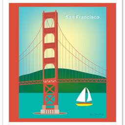 San Francisco Art Print, Golden Gate Bridge Skyline Francisco, Ca Wedding Sf Baby Loose Petals - Style E8-O-Sf2 - thumbnail 3