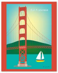 San Francisco Art Print, Golden Gate Bridge Skyline Francisco, Ca Wedding Sf Baby Loose Petals - Style E8-O-Sf2 - thumbnail 1