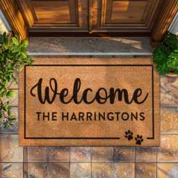Custom Dog Paw Doormat - Family Gift Personalized Pawparent Gifts Name & Pet Owner - thumbnail 1