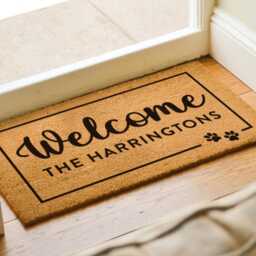 Custom Dog Paw Doormat - Family Gift Personalized Pawparent Gifts Name & Pet Owner - thumbnail 2