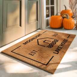 Lake House Personalized Doormat - Custom Cabin Name Welcome Mat Lakefront Home Decor Gift Rug For Your Lakehouse - thumbnail 2