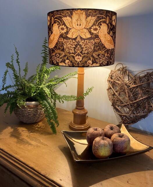 William Morris Strawberry Thief Grape & Gold Luxury Lamp Shade. Bespoke. Handmade Table Or Pendant Shades in 20cm, 30cm 40cm - image 1