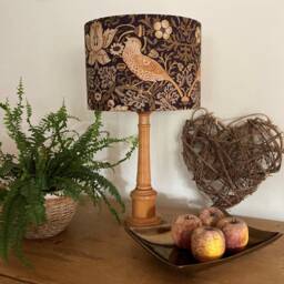 William Morris Strawberry Thief Grape & Gold Luxury Lamp Shade. Bespoke. Handmade Table Or Pendant Shades in 20cm, 30cm 40cm - thumbnail 2