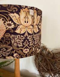William Morris Strawberry Thief Grape & Gold Luxury Lamp Shade. Bespoke. Handmade Table Or Pendant Shades in 20cm, 30cm 40cm - thumbnail 3