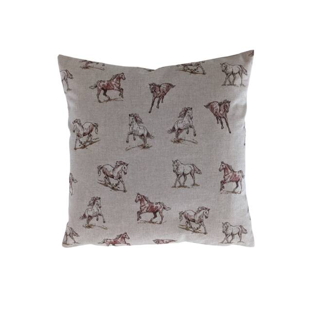 "Wild Horses Linen Look Cushion Cover Reversible 14"" 16"" 18"" 20"" 22"" 24" - image 1