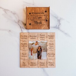 Reasons Why I Love You Box Personalized Wooden Puzzle Gift For Boyfriends Birthday 5Th Wood Anniversary Wife Husband Valentine's Day Gifts - thumbnail 2