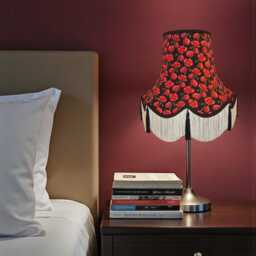 Red Poppies Floral Fabric Lampshade Handmade For Table & Floor Standard Lamps Bases, Clip On Wall Lights, Ceiling Pendants - thumbnail 2