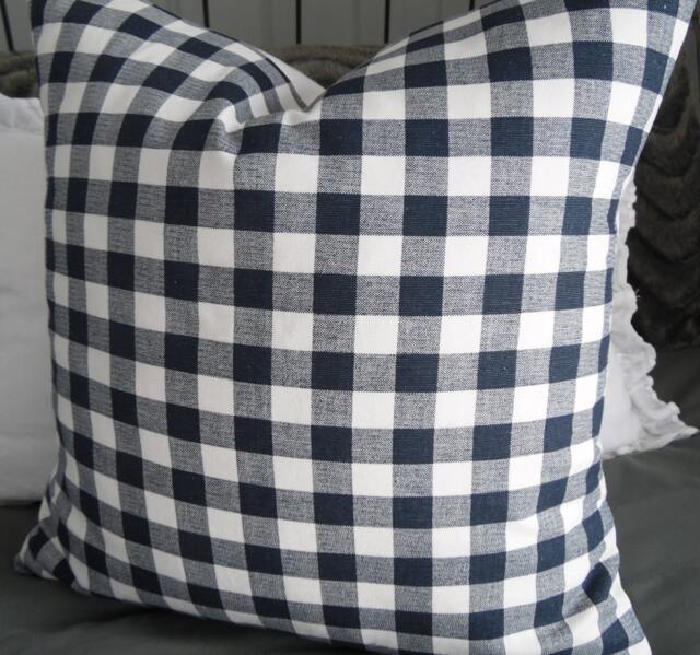 6 Colors Options Check.farmhouse Decor Pillows.throw Pillows.toss Pillows.slipcovers.navy/Black/Red/Pink/Ecru & Grey - image 1