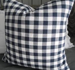 6 Colors Options Check.farmhouse Decor Pillows.throw Pillows.toss Pillows.slipcovers.navy/Black/Red/Pink/Ecru & Grey - thumbnail 1