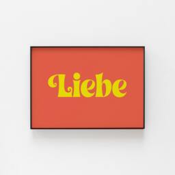 Liebe German Word Print Love Wall Art Bold Typography Colourful Dictionary Poster - thumbnail 2
