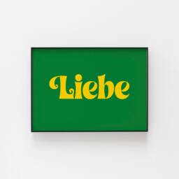 Liebe German Word Print Love Wall Art Bold Typography Colourful Dictionary Poster - thumbnail 1