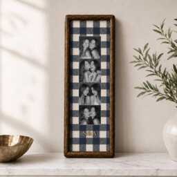 Personalised Best Friend Photo Strip Frame, Custom Booth Picture Striped Fabric Bestie Gift, Friendship Keepsake Gift - thumbnail 1
