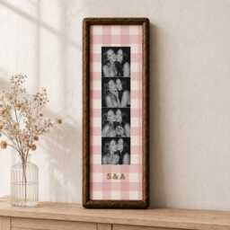 Personalised Best Friend Photo Strip Frame, Custom Booth Picture Striped Fabric Bestie Gift, Friendship Keepsake Gift - thumbnail 2