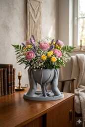 Dual Hand Tree Of Life Planter - Unique Modern Decorative Pot - thumbnail 1