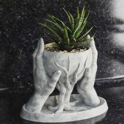 Dual Hand Tree Of Life Planter - Unique Modern Decorative Pot - thumbnail 3