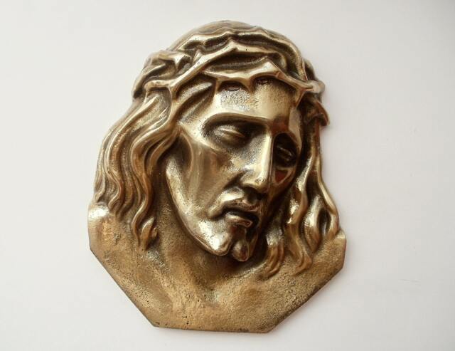Genuine Brass Jesus Christ Portrait 3D Wall Art Brass Plaque Catholic Home Decor Religious Hanging Gift Idea For Christian Biblical - image 1