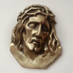 Genuine Brass Jesus Christ Portrait 3D Wall Art Brass Plaque Catholic Home Decor Religious Hanging Gift Idea For Christian Biblical - thumbnail 2