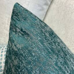 Teal Textured Cushion Cover Made in John Lewis Partners Fabric Handmade Designer High Quality Double Sided in UK - thumbnail 3