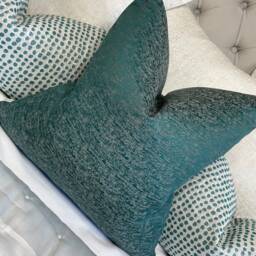 Teal Textured Cushion Cover Made in John Lewis Partners Fabric Handmade Designer High Quality Double Sided in UK