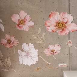 Watercolor Flower Wall Decals Coral Bloom Nursery Decor - thumbnail 3