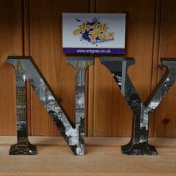 Personalised Wooden Letters New York Cityscape Themed, Any Name/Word, Name Sign For Wall, Shelf & Door, Eco Friendly Decor Gift - thumbnail 4