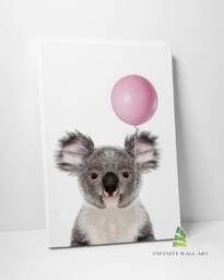 Koala With Pink Balloon Canvas Art Wall Print Picture Animal Fashion Framed Home Decor -C654 - thumbnail 1