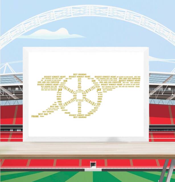 Personalised Gunners Word Art Print - Custom Wall Birthday, Dad Birthday Gifts, Dad, Son, Brother, Godson, Grandson, Arsenal - image 1