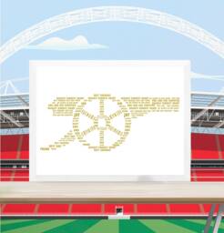 Personalised Gunners Word Art Print - Custom Wall Birthday, Dad Birthday Gifts, Dad, Son, Brother, Godson, Grandson, Arsenal - thumbnail 1