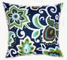 Geometric Outdoor Pillow Cover - Modern Coastal Blue Decor - thumbnail 4
