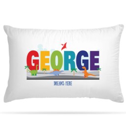 Personalised Dinosaur Kids Pillow Case Customised Gifts Bedroom Accessories For Birthday Decorations, Easter Kids, Cute Room Decor - thumbnail 1